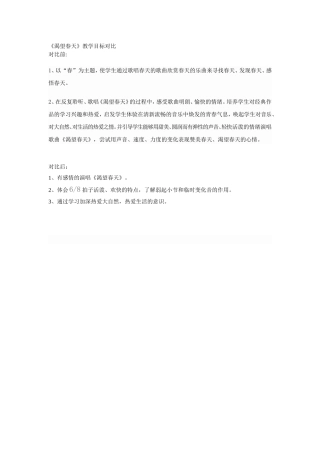 渴望春天教学目标对比
