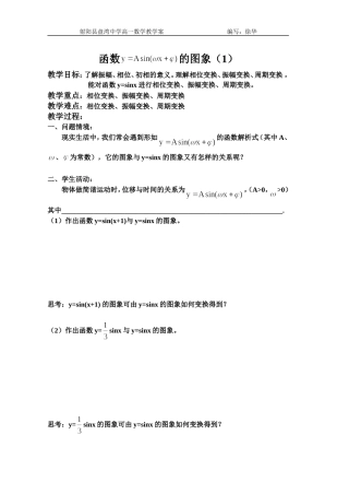 函数y=sin(wx+f)的图象(1)
