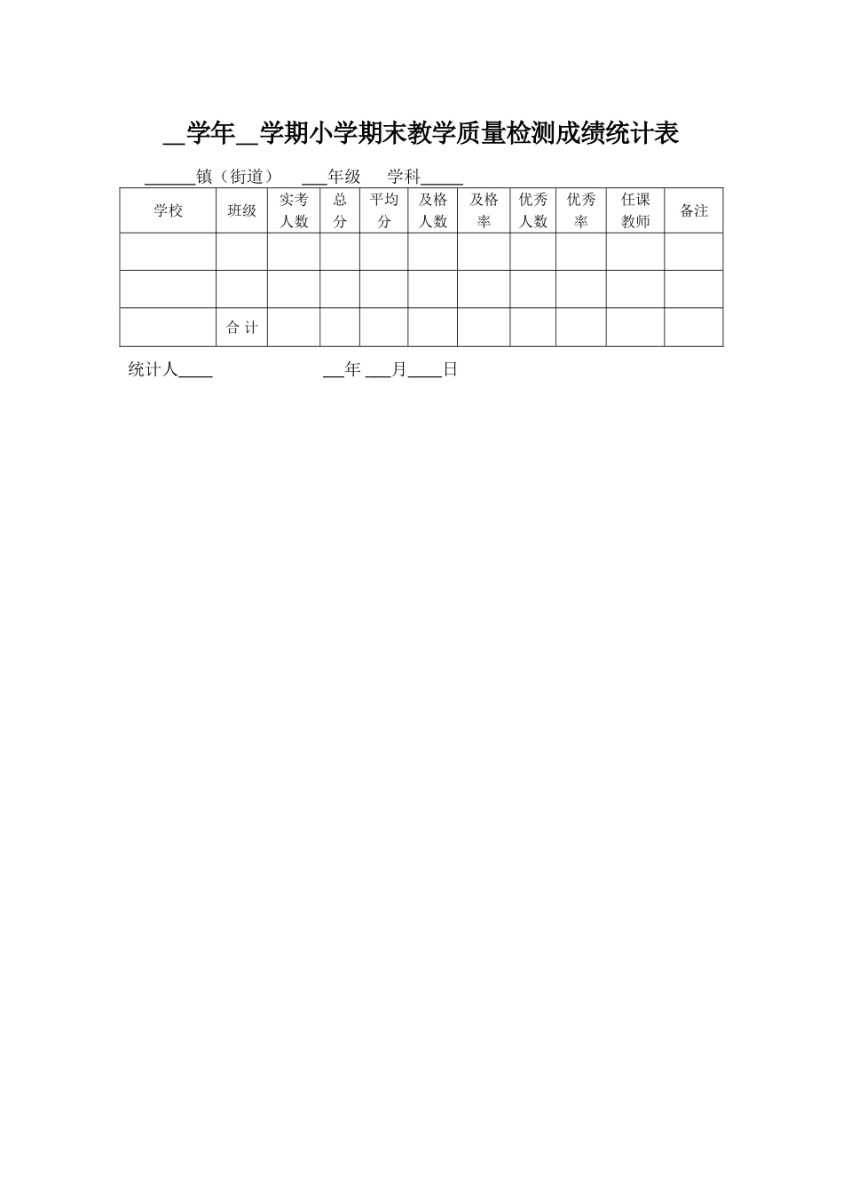 小学生成绩分析表_第2页