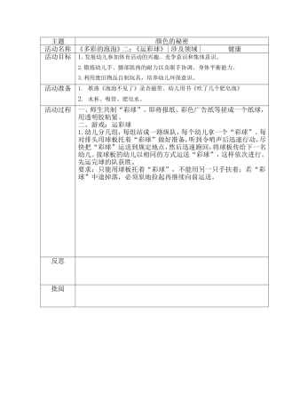 《多彩的泡泡》二：《运彩球》健康