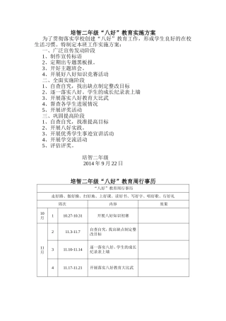 培二年级八好教育实施方案