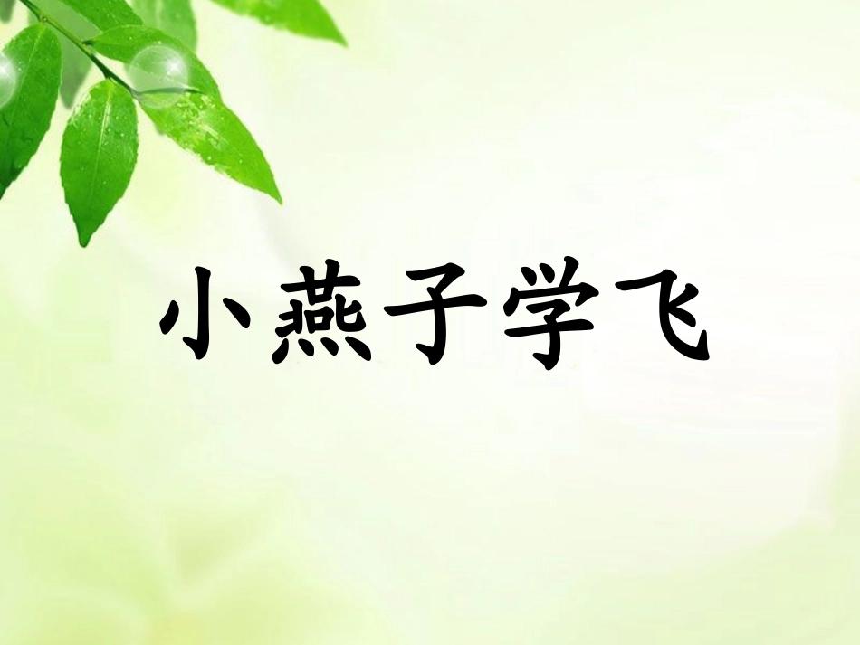 《小燕子学飞》教学课件1_第1页