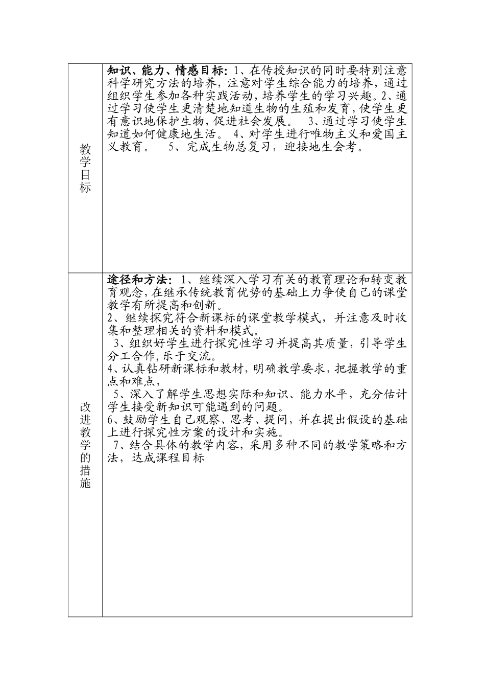 13--14生物八上教学计划_第2页