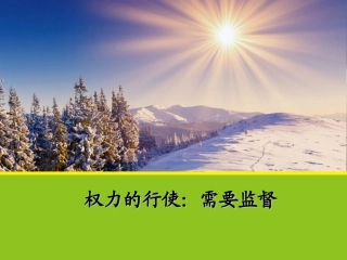 权力的行使：需要监督