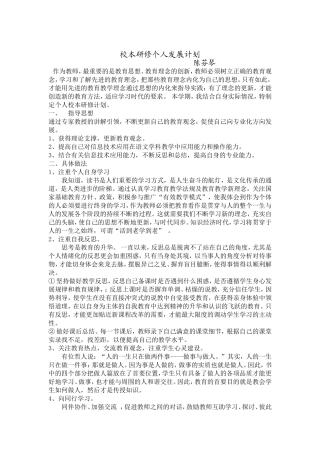 校本研究个人发展计划
