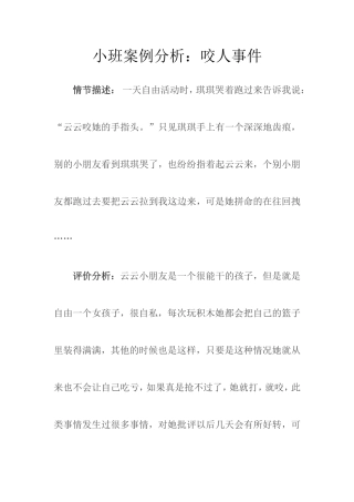 小班《咬人事件》文档