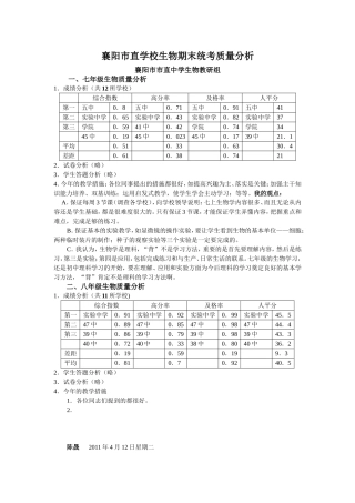市直生物教研活动发言稿11上