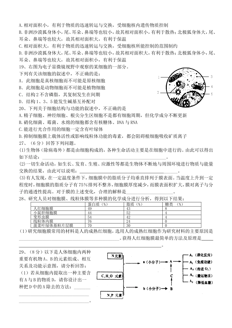 专题一：生命物质基础专题练习(有解答)_第3页