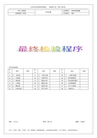 企业公司管理制度、程序文件编写标准模板范文6