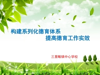构建系列化德育体系提高德育工作实效