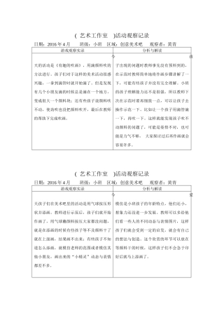 黄青-艺术工作室观察记录