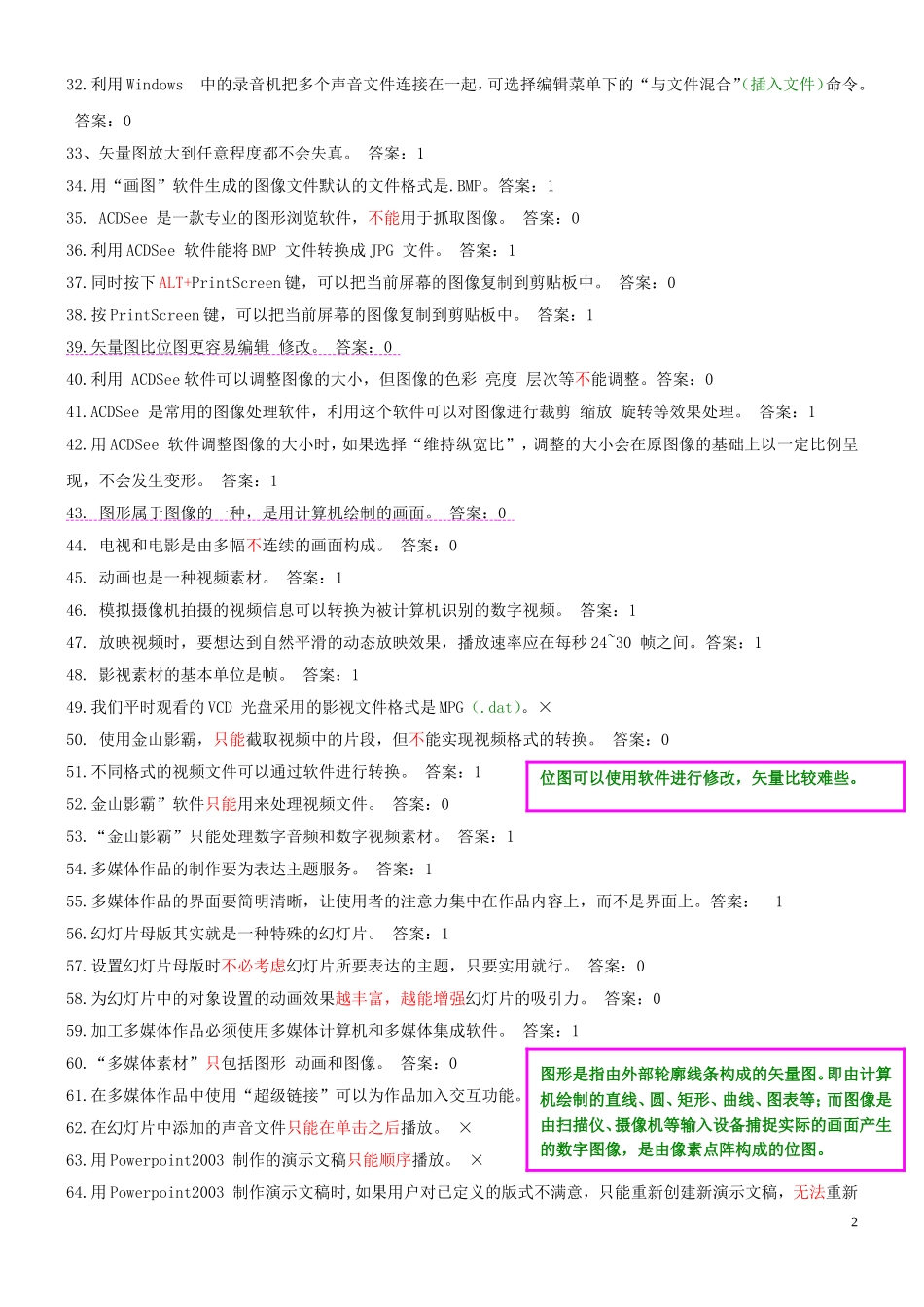 多媒体技术(判断题)_第2页