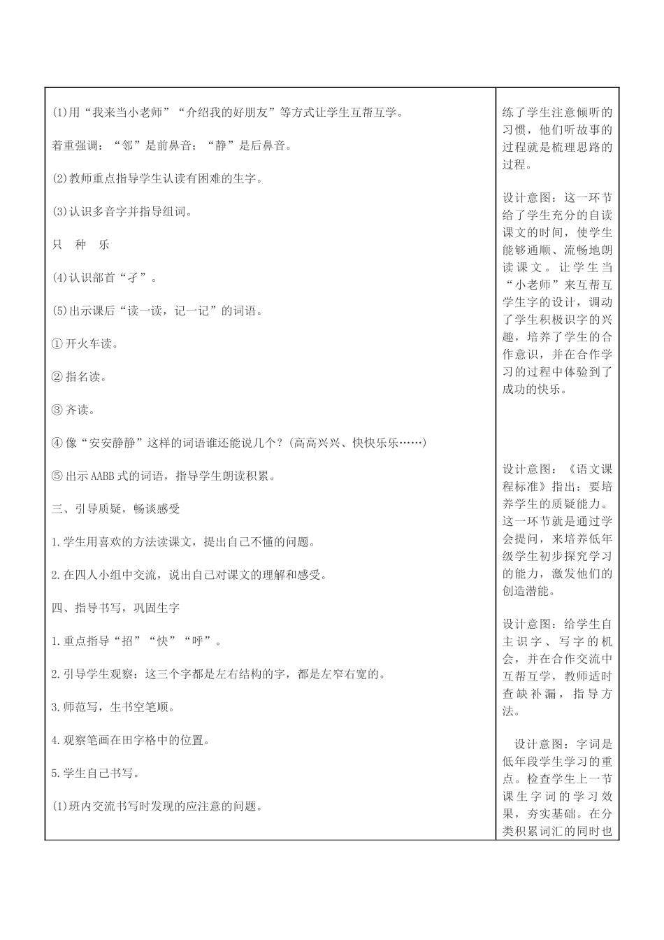 (部编)人教语文2011课标版一年级下册《6树和喜鹊》教学设计_第2页