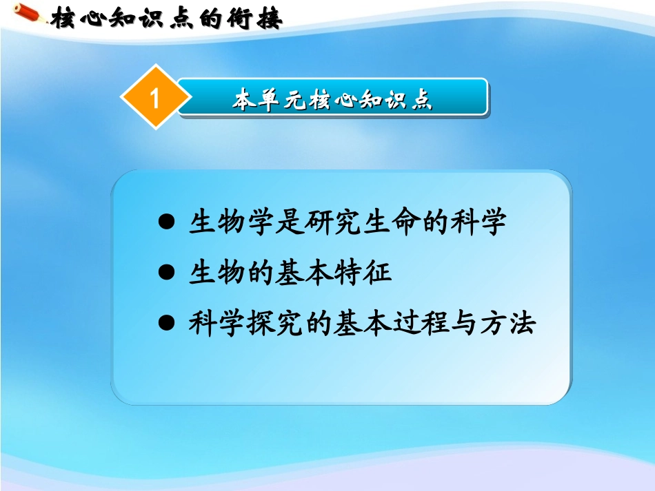 C12初中生物单元备课策略示例：初中生物一年级第一单元2案例解析4核心知识点的衔接_第2页