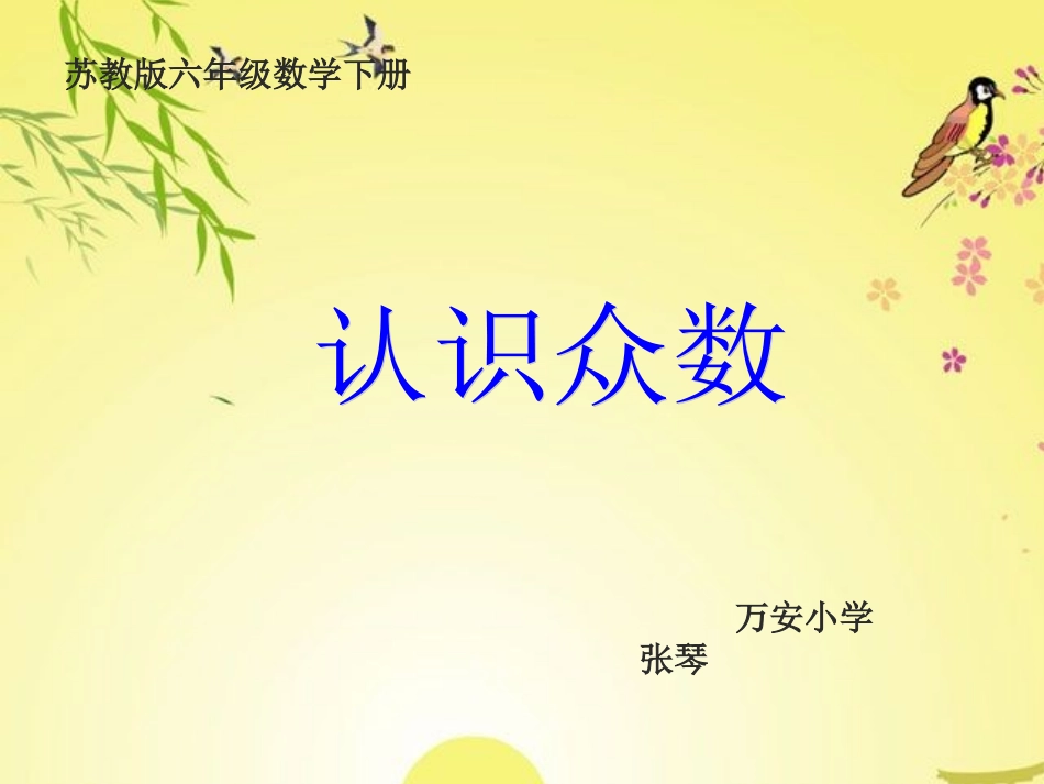 六年级数学下册《认识众数》PPT课件之一(苏教版)-(2)_第1页