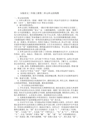 S版语文二年级上册第二单元单元结构图