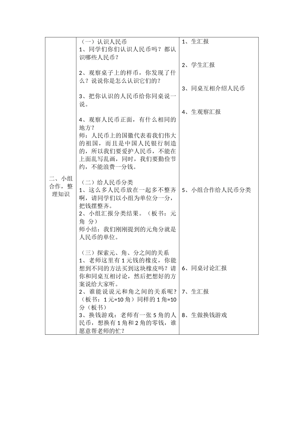 小学数学人教2011课标版一年级人教版数学一年级下册认识人民币教学设计_第2页