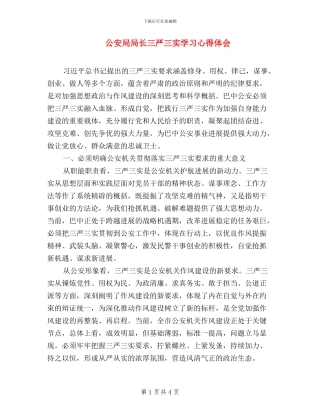 公安局局长三严三实学习心得体会