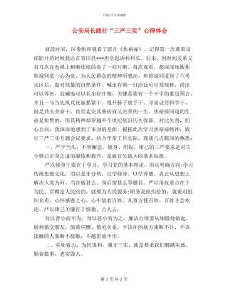 公安局长践行“三严三实”心得体会