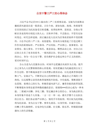 公安干警三严三实心得体会