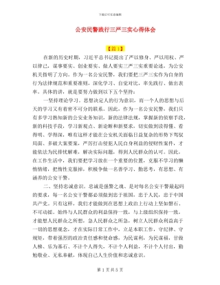 公安民警践行三严三实心得体会