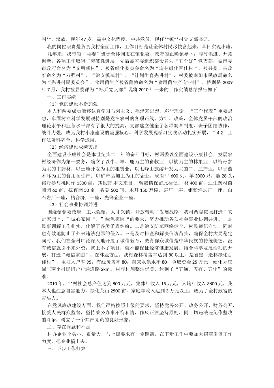 村支书年中总结3_第1页