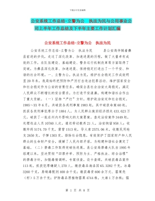 公安系统工作总结