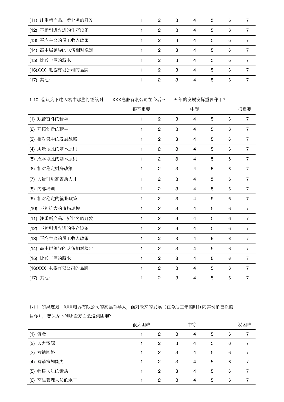 企业发展战略规划调查问卷_第3页