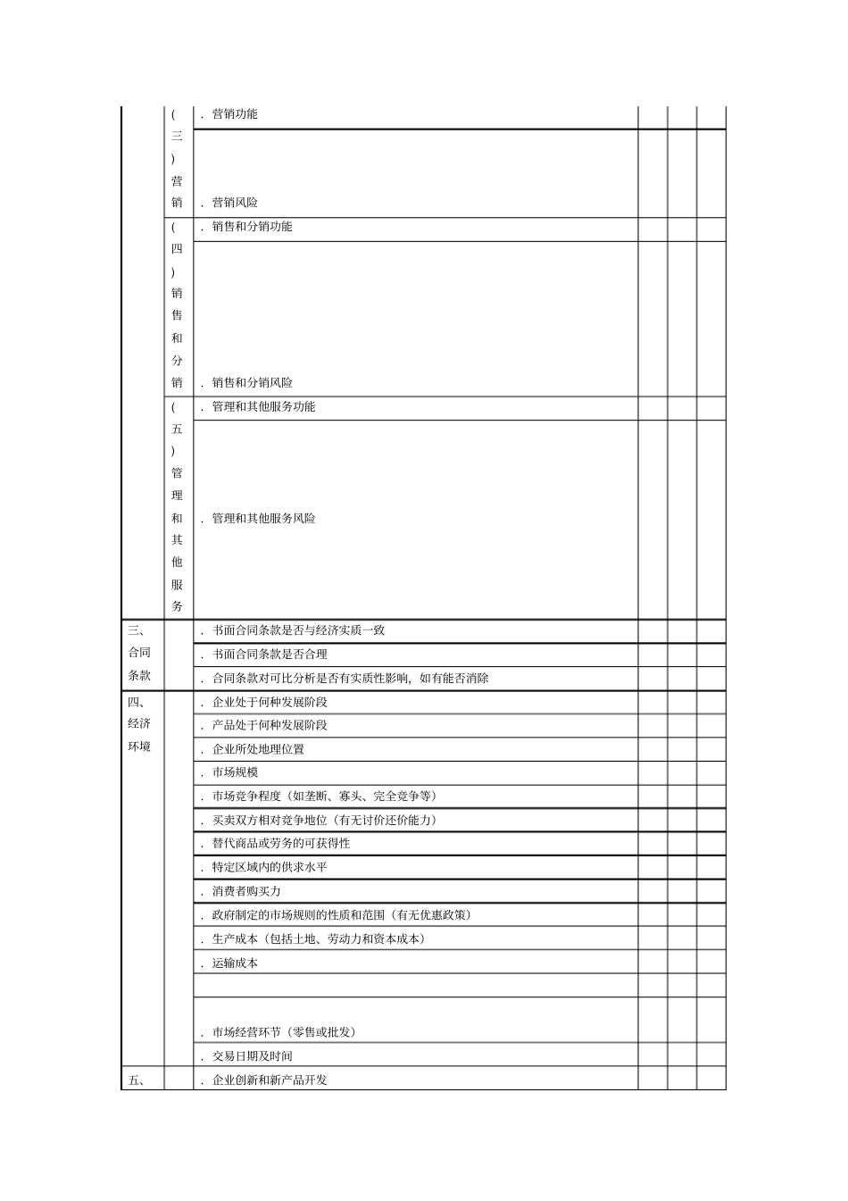 企业可比性因素分析认定表_第2页