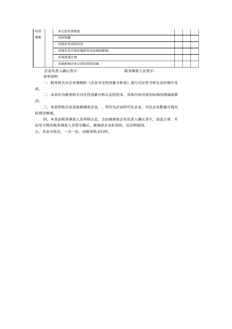 企业可比性因素分析认定表_第3页