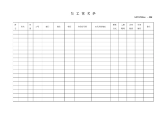 企业员工信息记录表