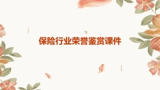 保险行业荣誉鉴赏课件