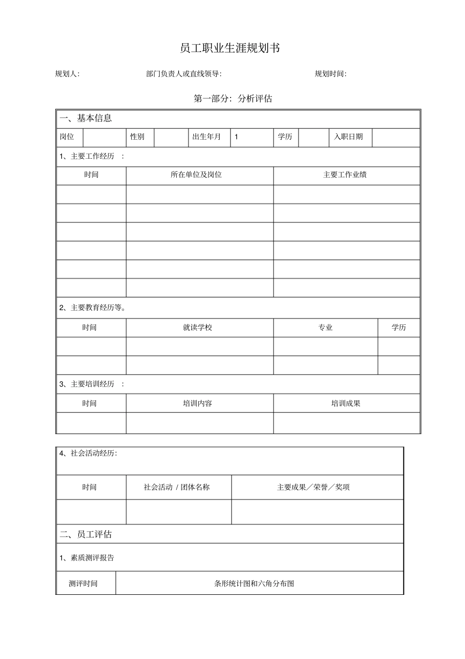 企业员工职业规划书模板_第1页