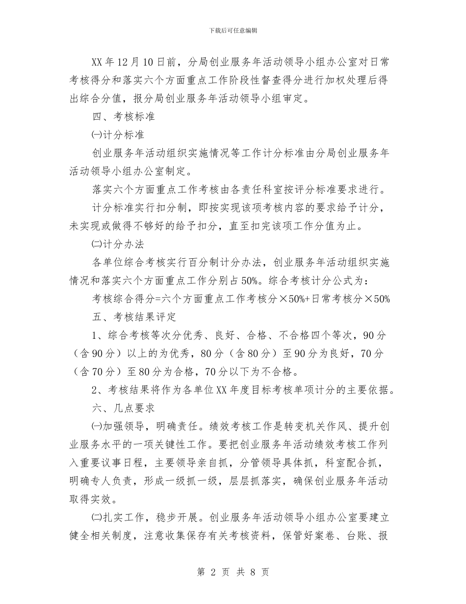 公路局创业服务年考核方案与公路局制度执行年实施方案汇编_第2页
