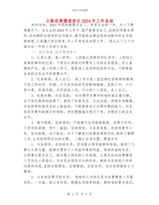 公路收费稽查班长2024年工作总结