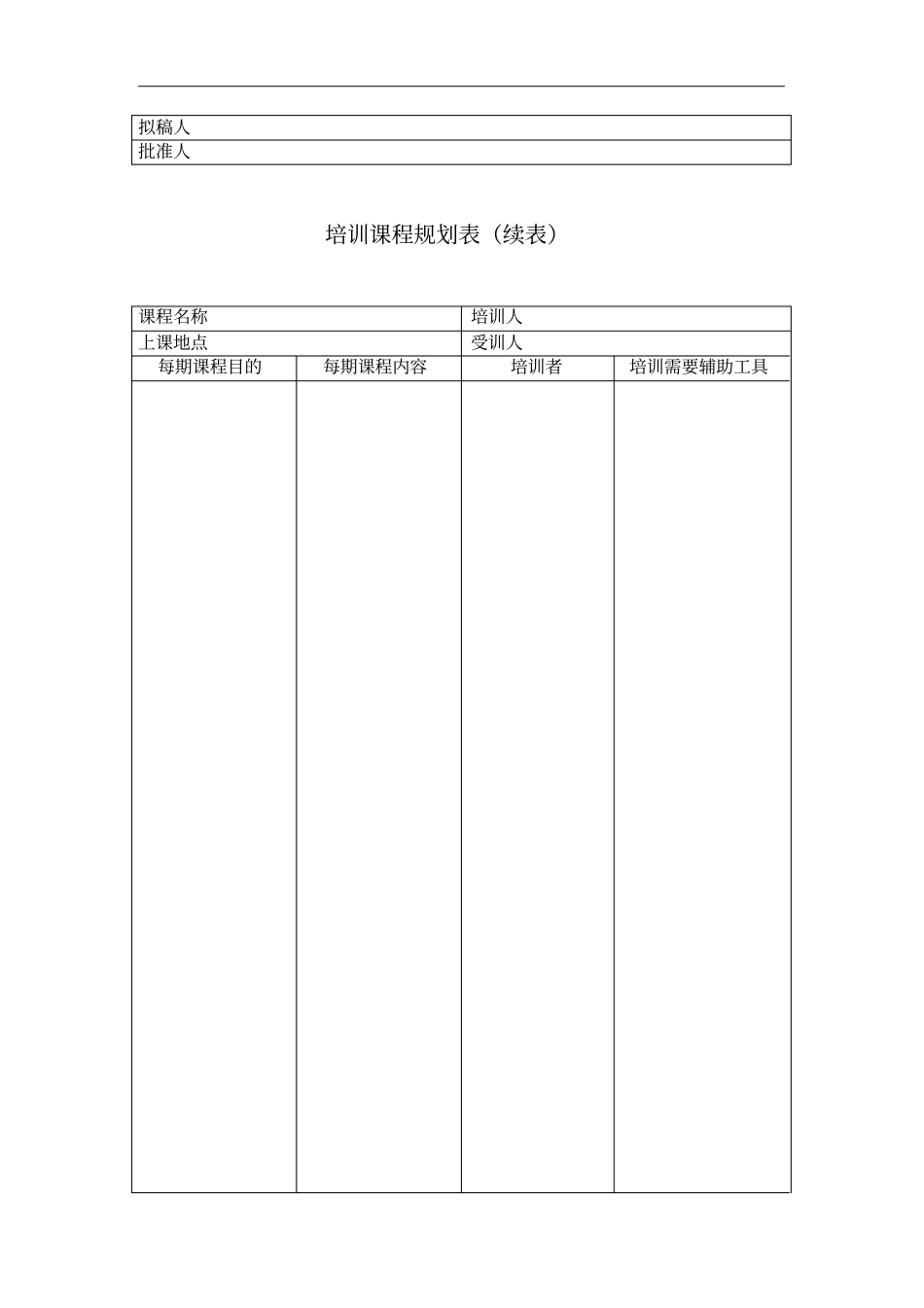 企业培训课程规划表_第2页
