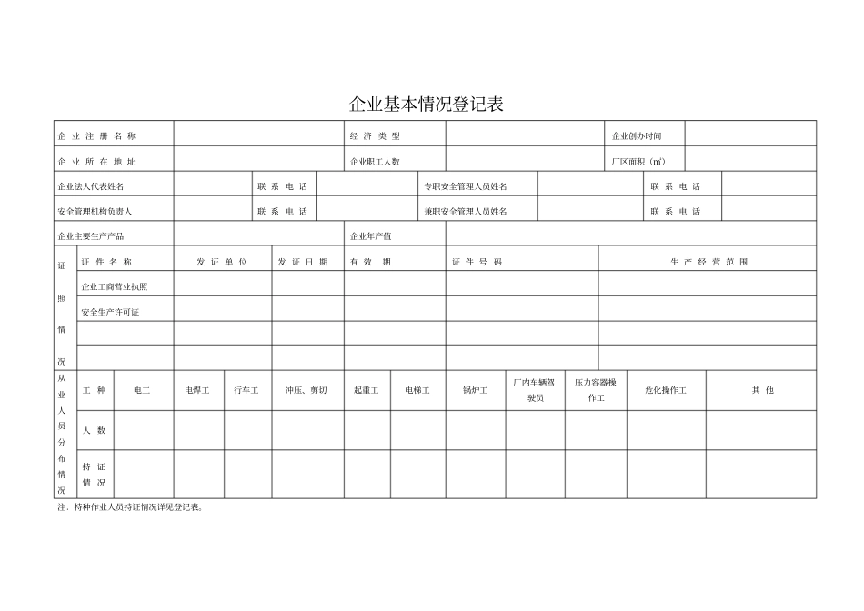 企业基本情况登记表-_第1页