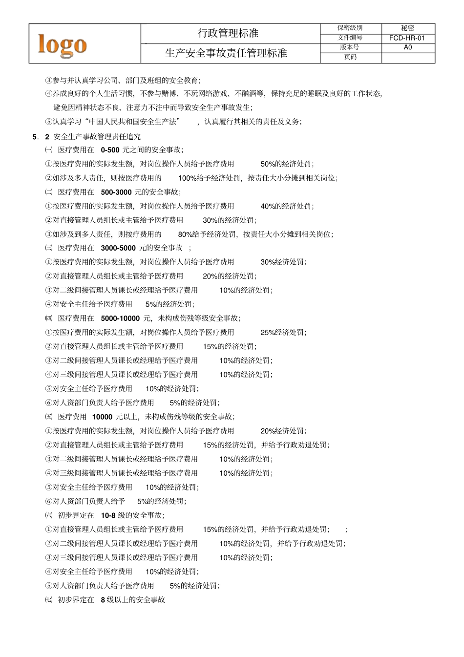 企业安全生产事故责任制及管理规定_第3页