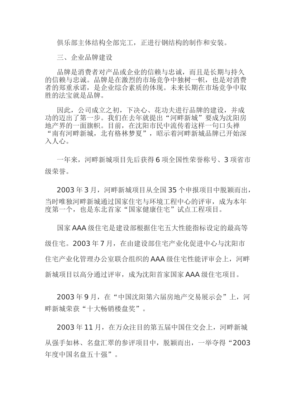 房地产公司总经理年度总结报告_第3页