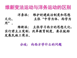 戊戌变法与洋务运动比较