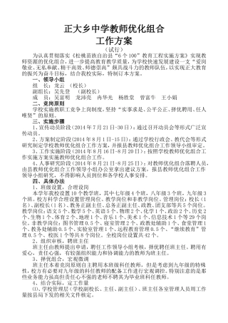 正大乡中优化组合方案