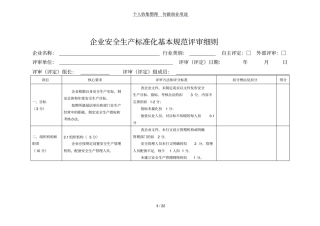 企业安全生产标准化基本规范评审细则-