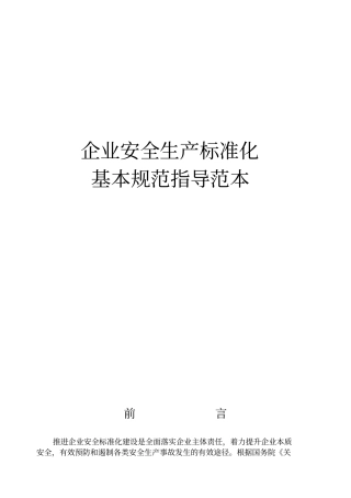 企业安全生产标准化规范指导范本