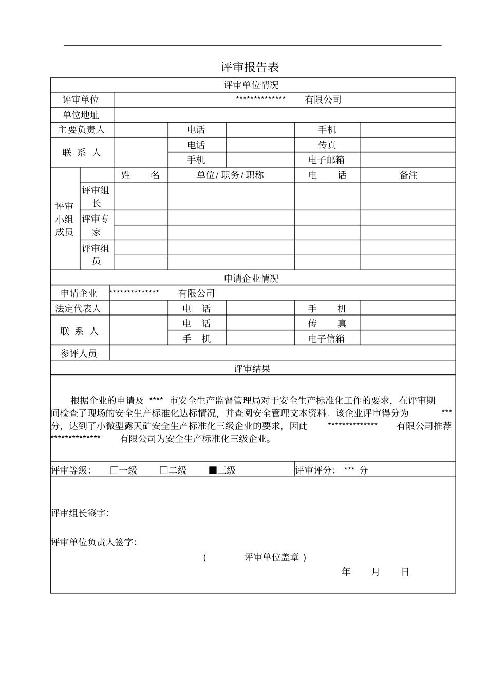 企业安全生产标准化评审报告_第2页