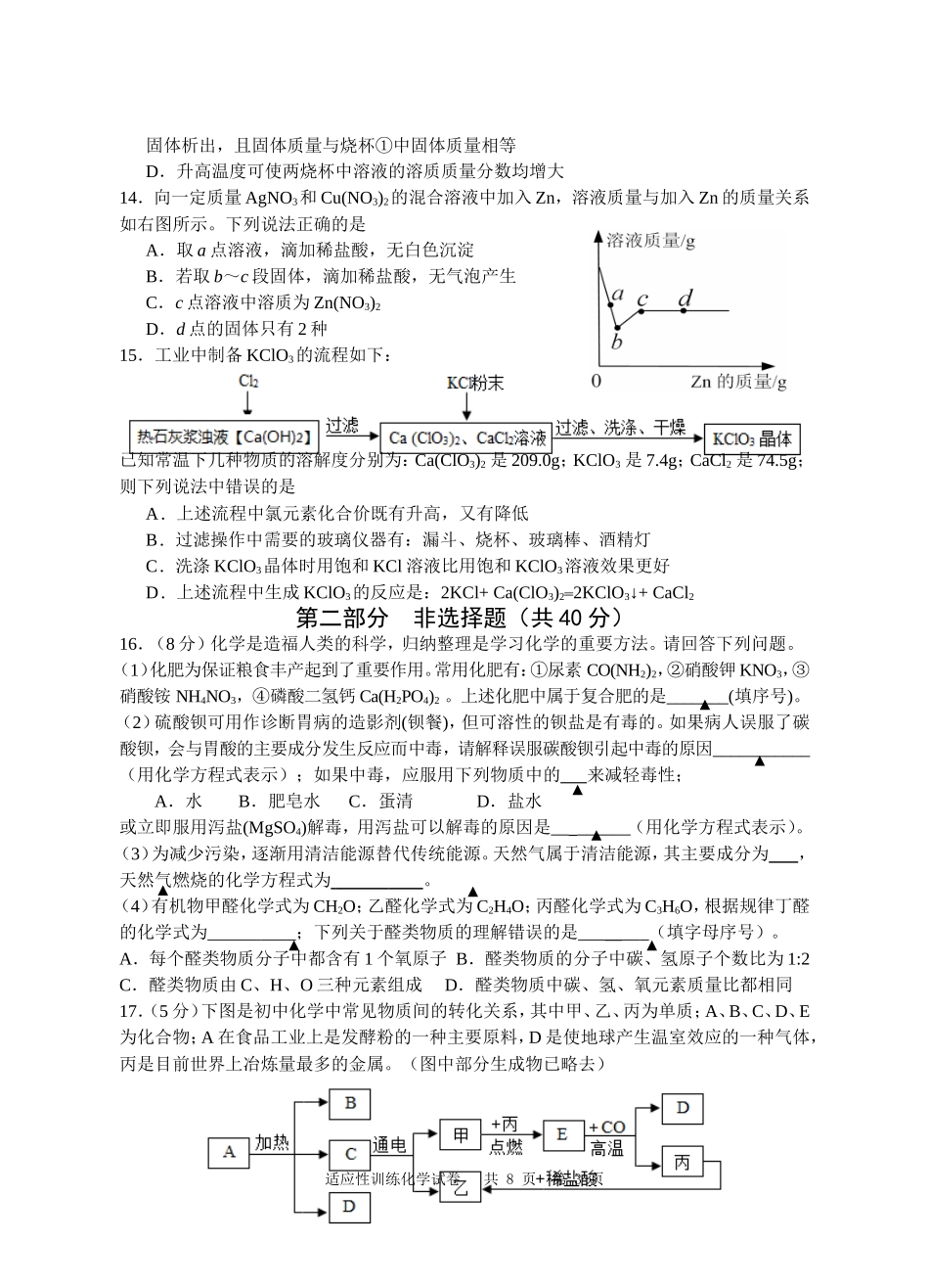 20150608南通九年级化学试卷_第3页