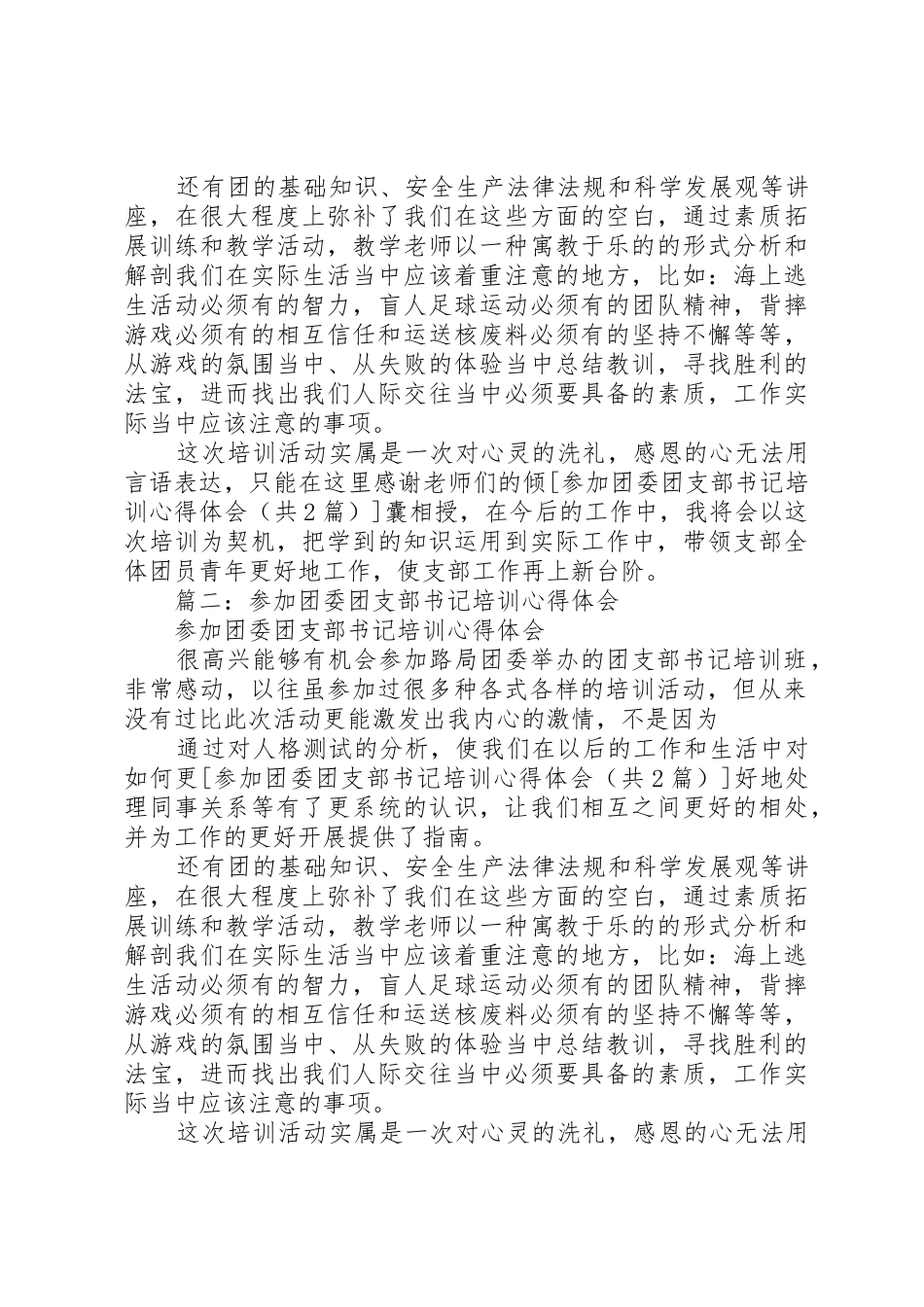 关于团支部书记培训的心得报告_第3页