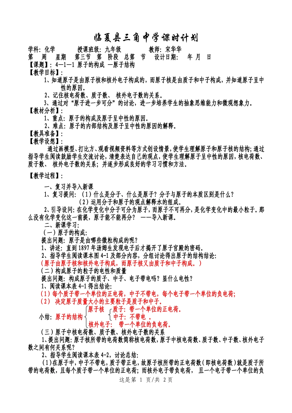 411原子的构成-原子结构_第1页