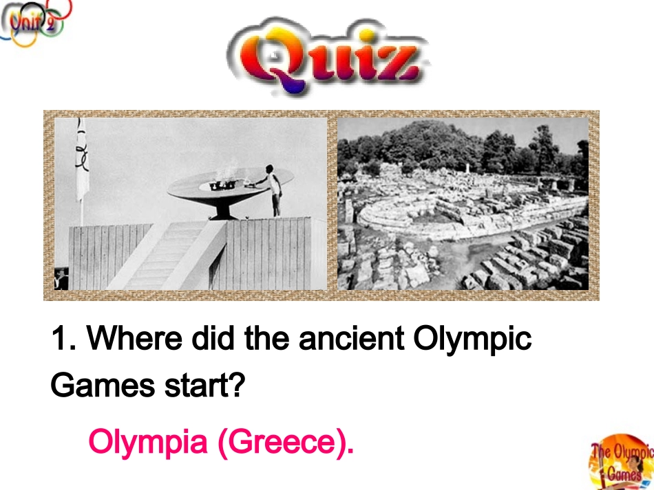 人教版高一年级英语必修2UnitTwoTheOlympicGames(Reading)_第2页