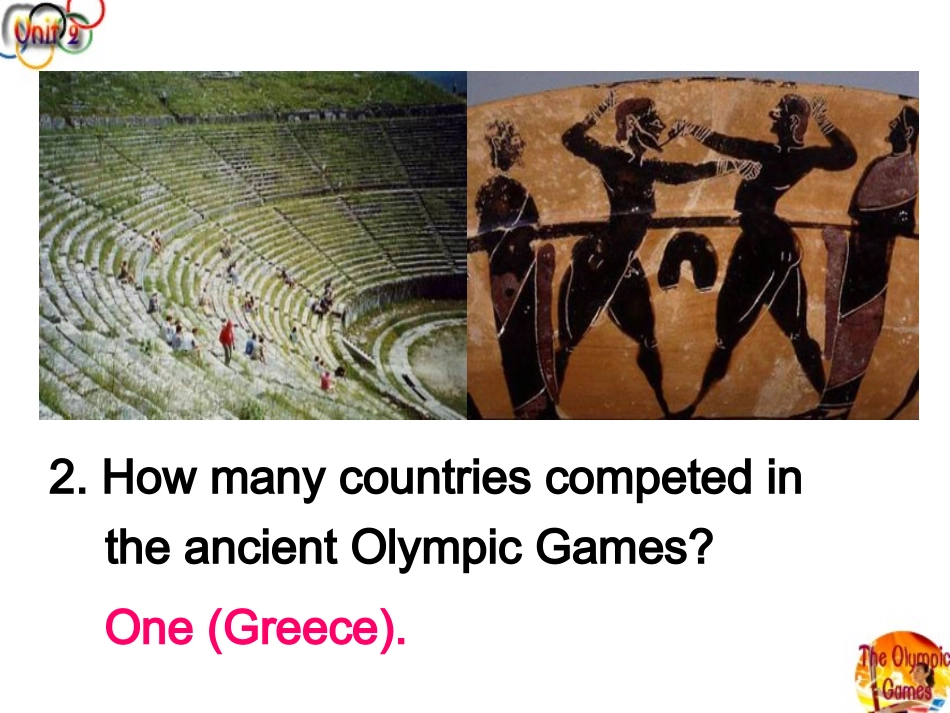 人教版高一年级英语必修2UnitTwoTheOlympicGames(Reading)_第3页