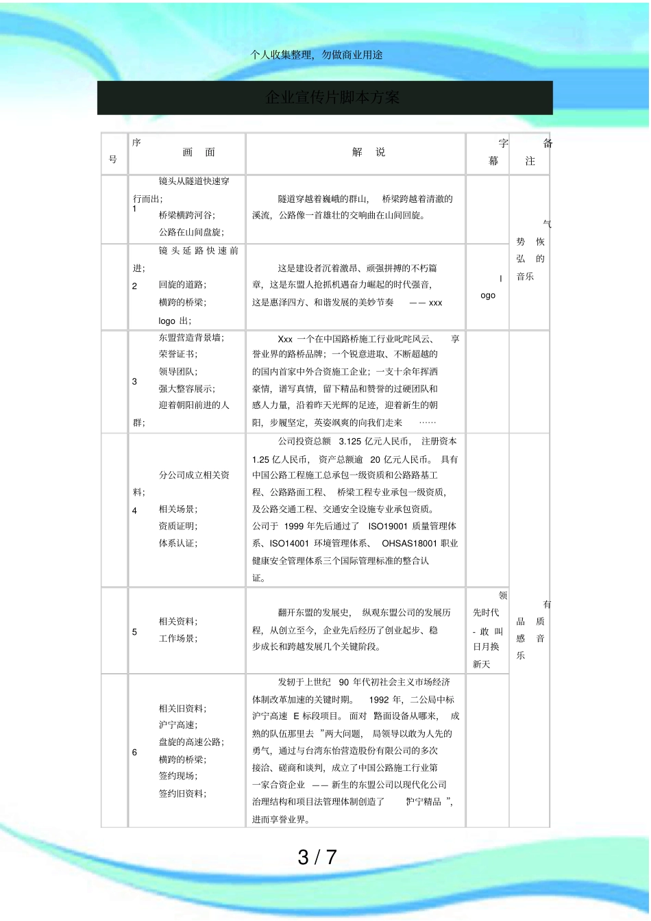企业宣传片脚本实施方案_第3页